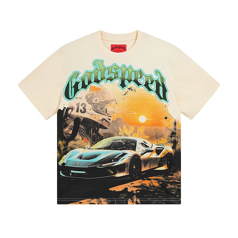 Godspeed Cream Car Graphic Short-Sleeve T-Shirt ¡ª front