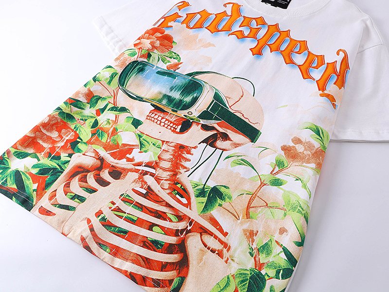 Godspeed Skeleton Floral Graphic T-Shirt ¡ª detail