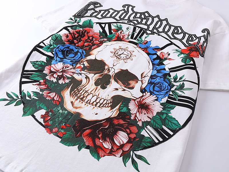 Godspeed Skull Floral Graphic T-Shirt ¡ª detail