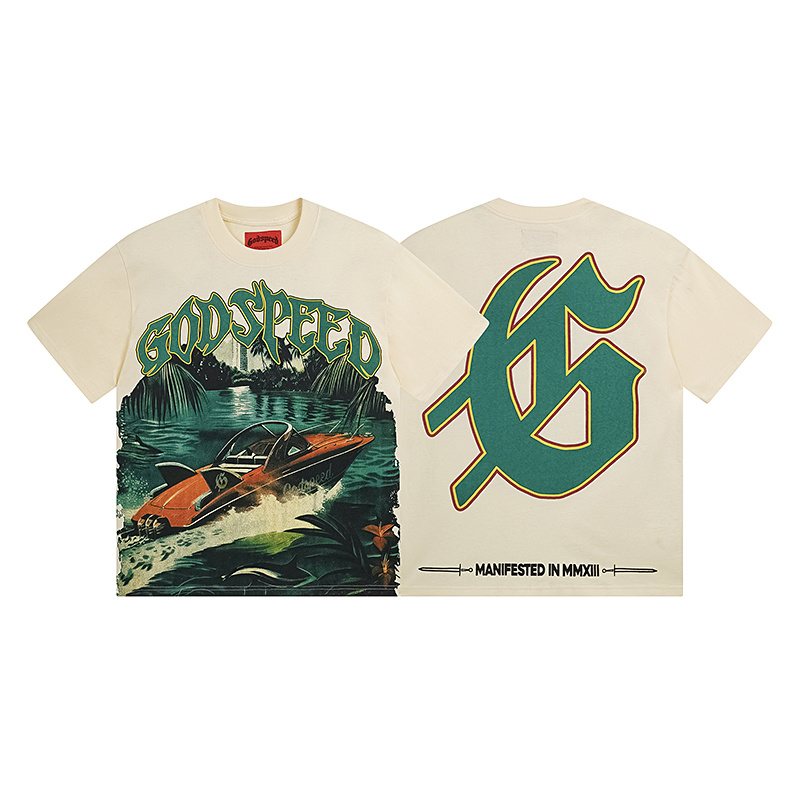 Godspeed Cream Boat Graphic Short-Sleeve T-Shirt ¡ª hero