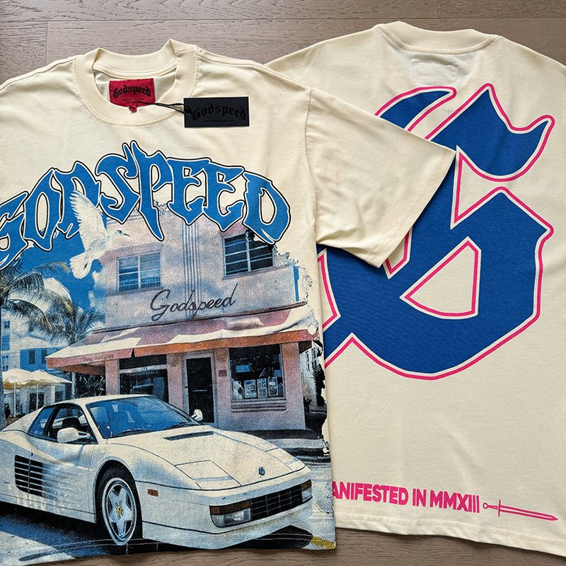 Godspeed Cream Front & Back Graphic T-Shirt ¡ª comparison