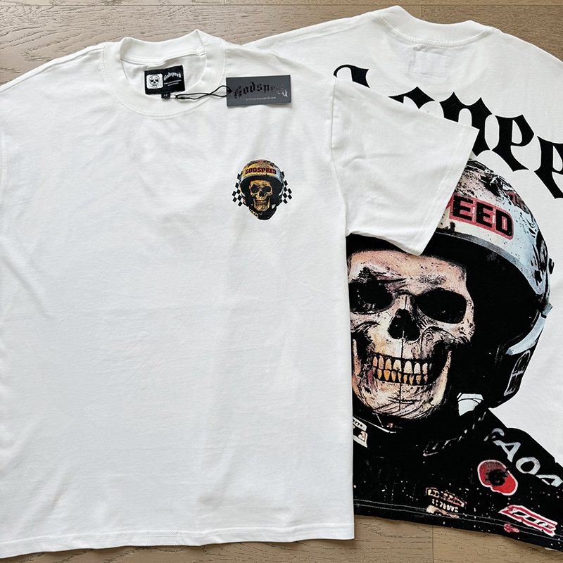 Godspeed Skull Helmet Graphic T-Shirt ¡ª context