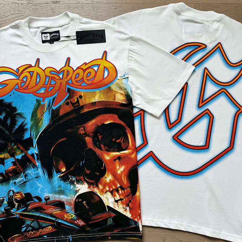 Godspeed Skull Racing Graphic T-Shirt ¡ª context
