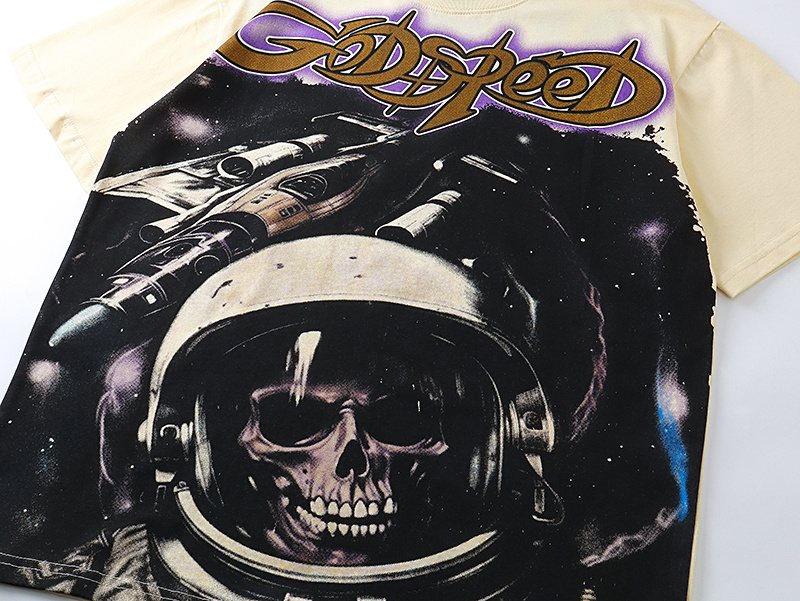 Godspeed Astronaut Skull Graphic T-Shirt ¡ª detail