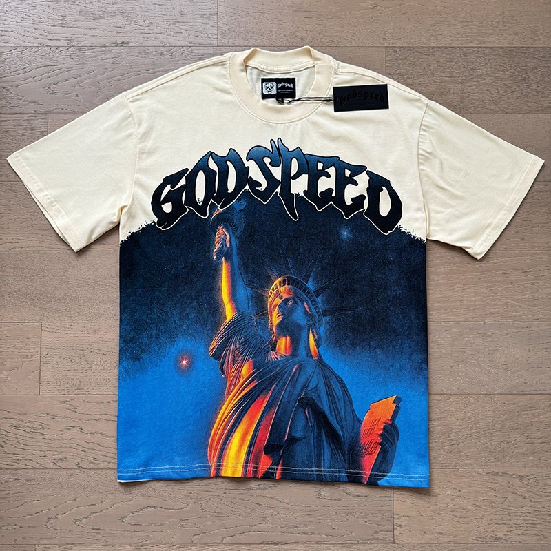 Godspeed Statue of Liberty Sun-Eye Graphic T-Shirt ¡ª front