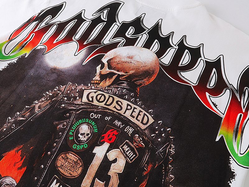 Godspeed Skull Flame Graphic T-Shirt ¡ª detail