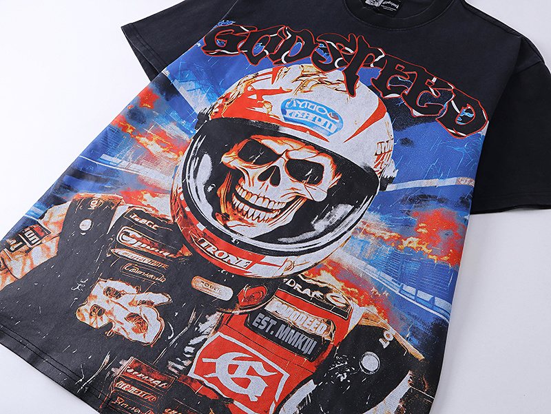 Godspeed Washed Black Rock Graphic T-Shirt ¡ª detail