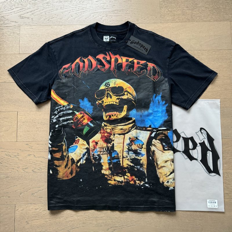 Godspeed Skull Racing Graphic T-Shirt ¡ª context