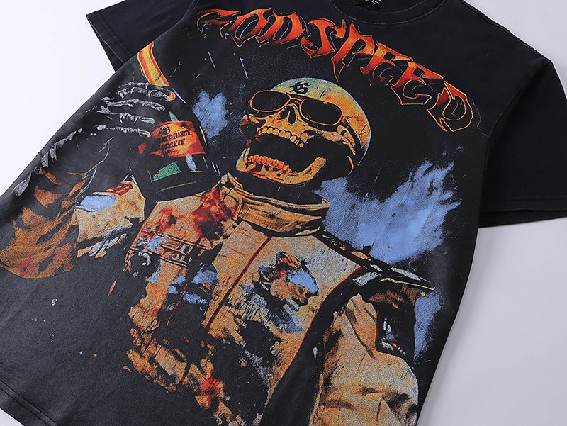 Godspeed Skull Racing Graphic T-Shirt ¡ª detail