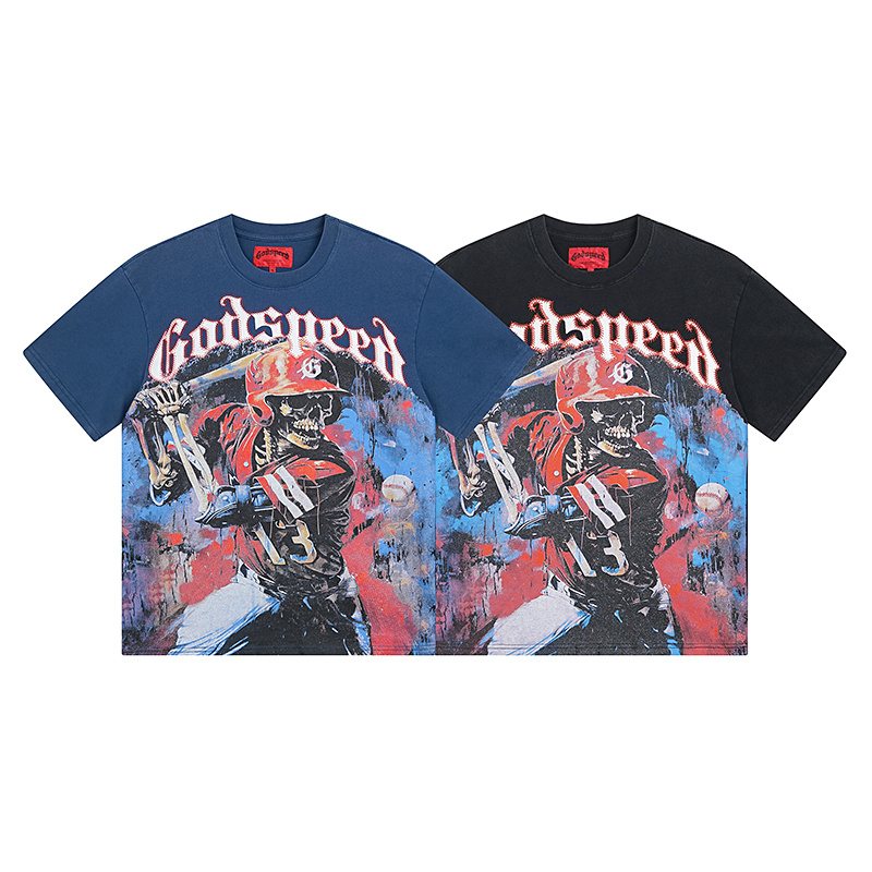 Godspeed Baseball Skull Graphic T-Shirt ¡ª comparison