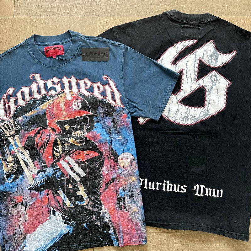 Godspeed Baseball Skull Graphic T-Shirt ¡ª context