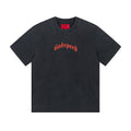Godspeed Washed Black Skull Floral Graphic T-Shirt ¡ª front
