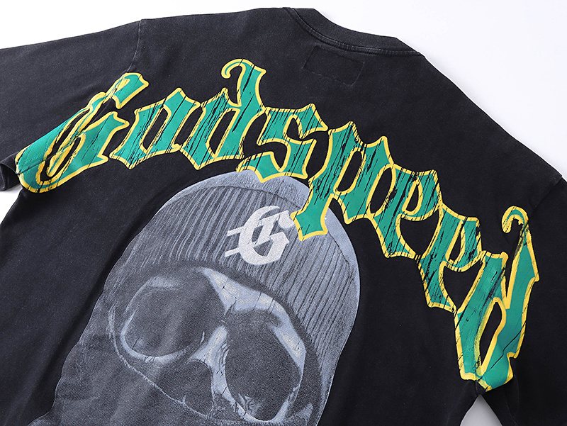 Godspeed Washed Black Rock Graphic T-Shirt ¡ª detail