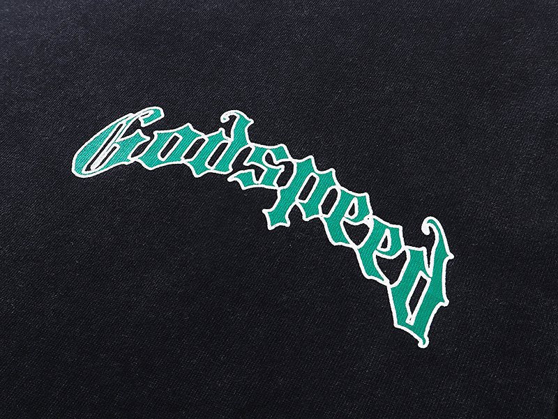 Godspeed Washed Black Rock Graphic T-Shirt ¡ª detail