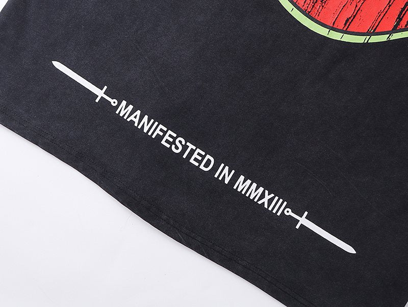 Godspeed Dog & Moon Graphic Washed T-Shirt ¡ª detail