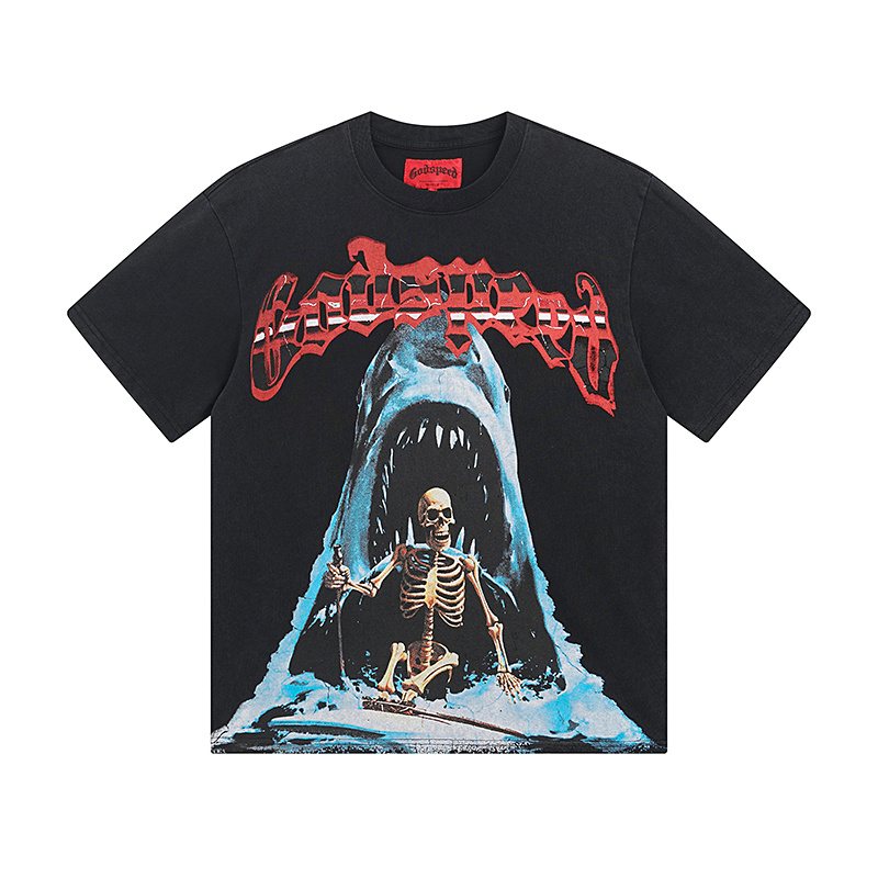 Godspeed Shark Skeleton & Eye-Sun Graphic T-Shirt ¡ª hero