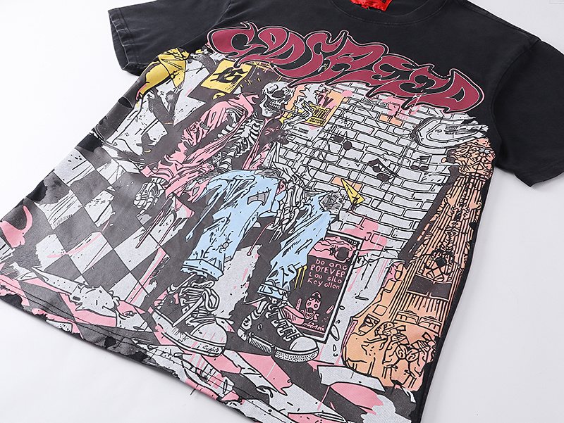 Godspeed Washed Black Rock Graphic Short-Sleeve T-Shirt ¡ª detail