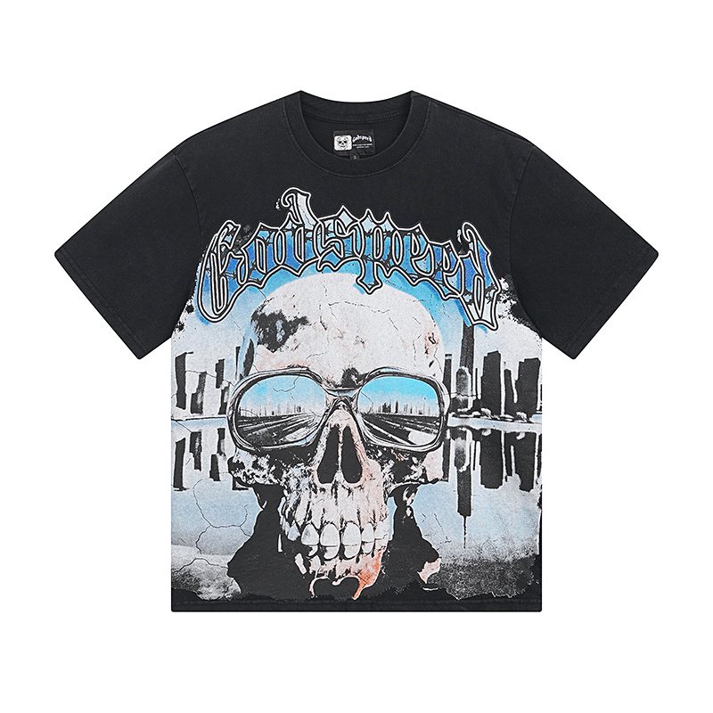 Godspeed Skull & Axe Graphic T-Shirt ¡ª front