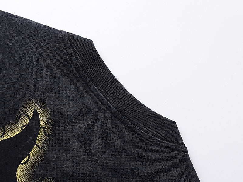 Godspeed Washed Black Skull & Sun-Eye Graphic T-Shirt ¡ª detail