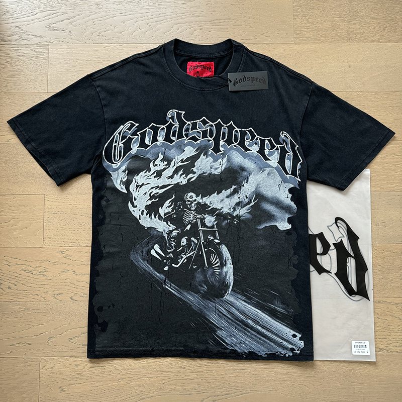 Godspeed Washed Black Motorcycle Graphic T-Shirt ¡ª context