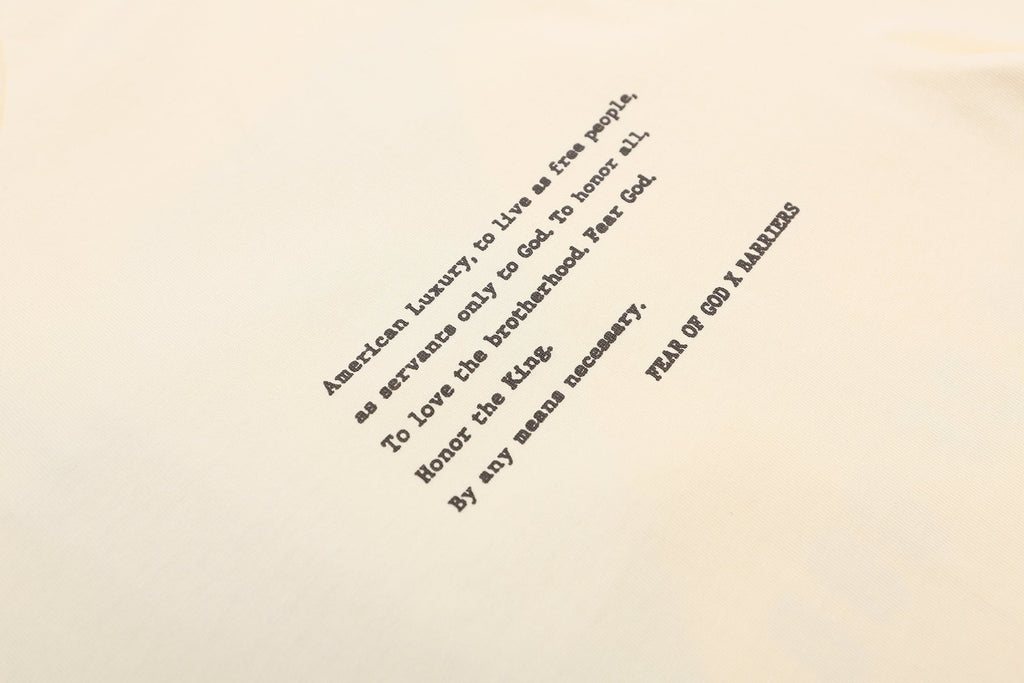 Fear of God x Barriers Cream Graphic T-Shirt ¡ª detail