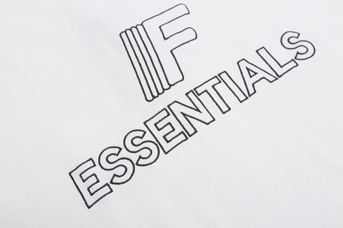 ESSENTIALS F-Letter Embroidered Graphic T-Shirt ¡ª fabric_closeup