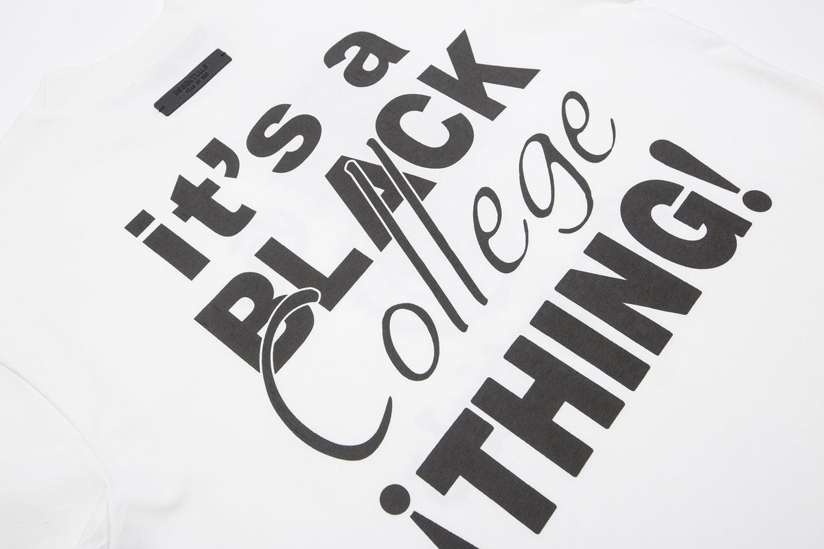 Fear of God Essentials Black College Graphic T-Shirt ¡ª detail
