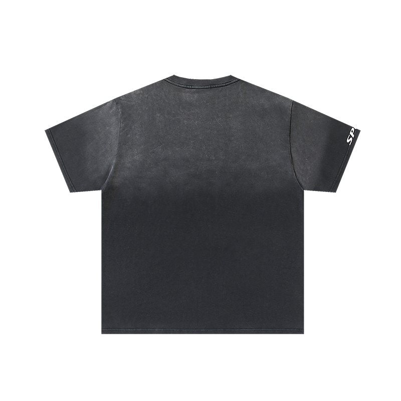 VALE USA Washed Black Portrait Graphic T-Shirt ¡ª back