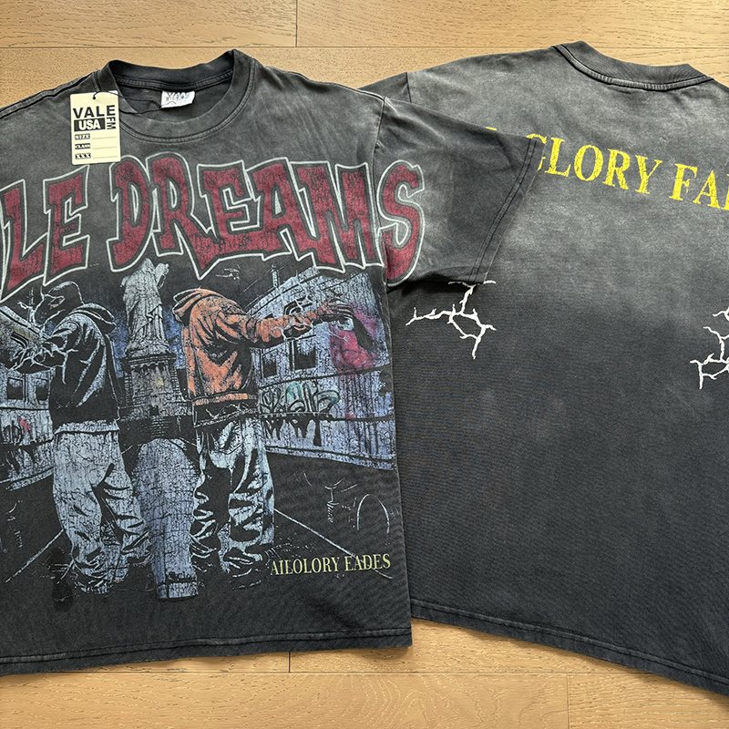 VALE USA All Glory Fades Washed Black Graphic T-Shirt ¡ª context