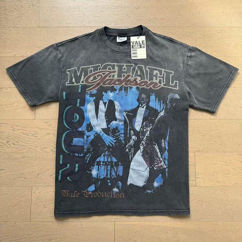 VALE USA Washed Michael Jackson Graphic T-Shirt ¡ª front