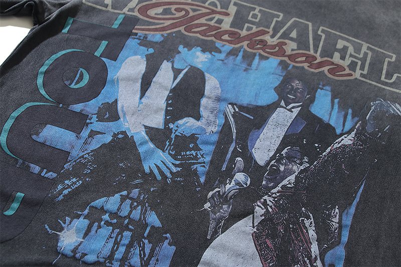 VALE USA Washed Michael Jackson Graphic T-Shirt ¡ª detail