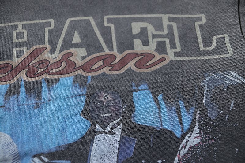 VALE USA Washed Michael Jackson Graphic T-Shirt ¡ª detail