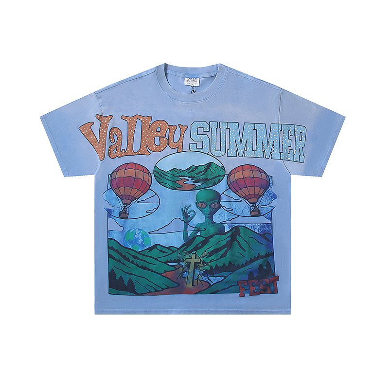 VALE USA Light Blue Rhinestone Graphic T-Shirt ¡ª hero