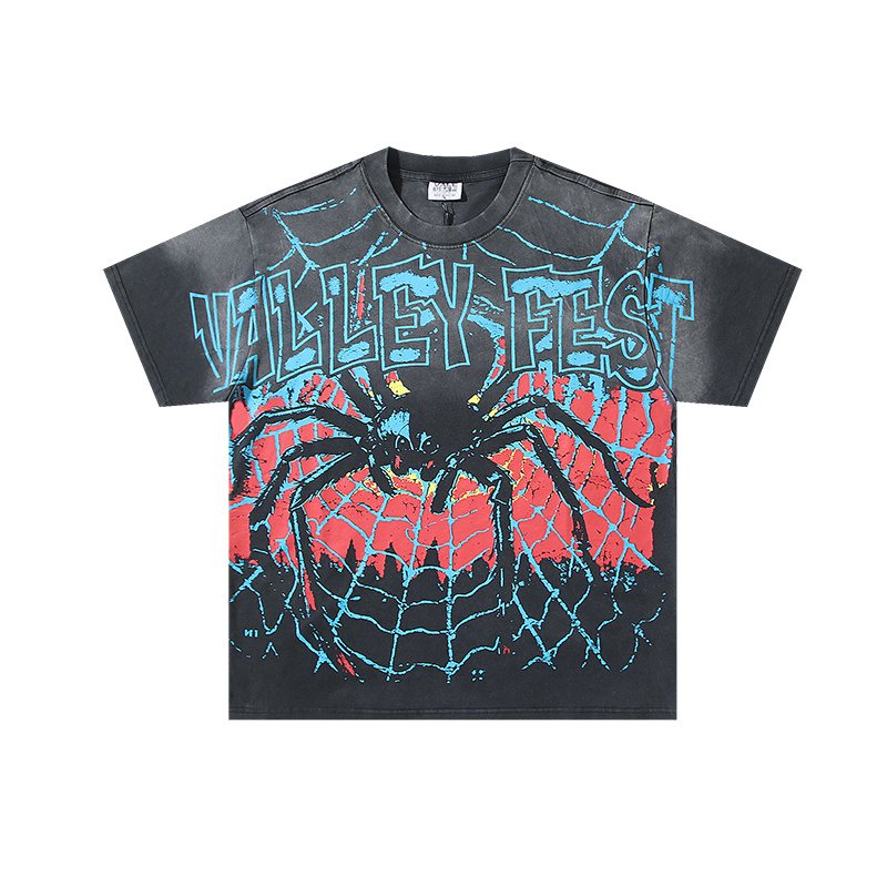 VALE USA Spider Festival Graphic Washed Black T-Shirt ¡ª hero