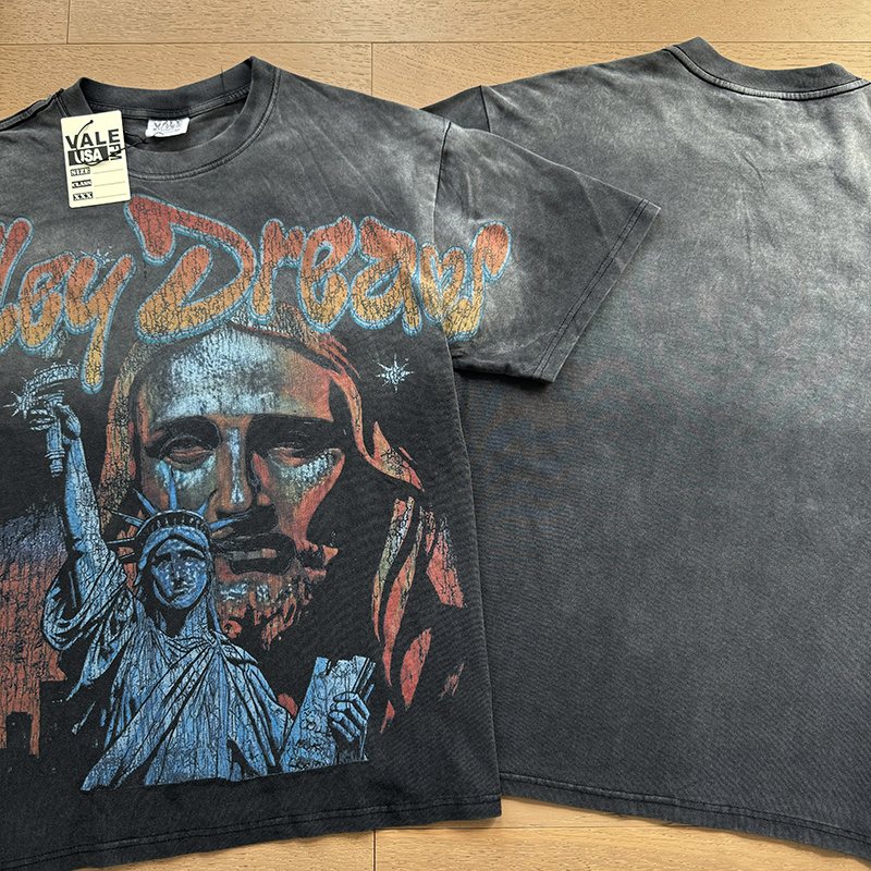 VALE USA Washed Black Graphic T-Shirt ¡ª context