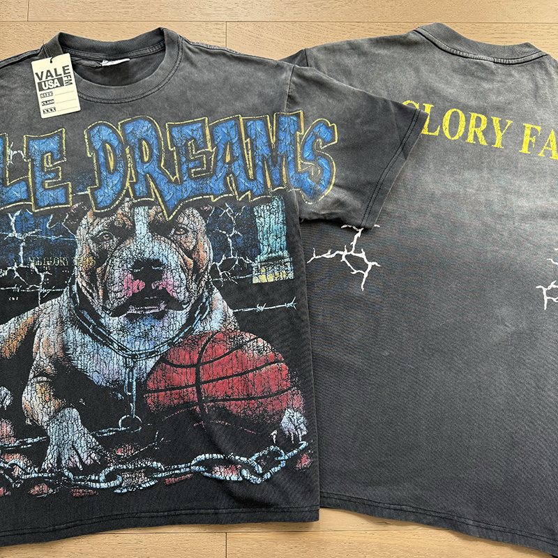 VALE USA Dreams Graphic Washed Black T-Shirt ¡ª context