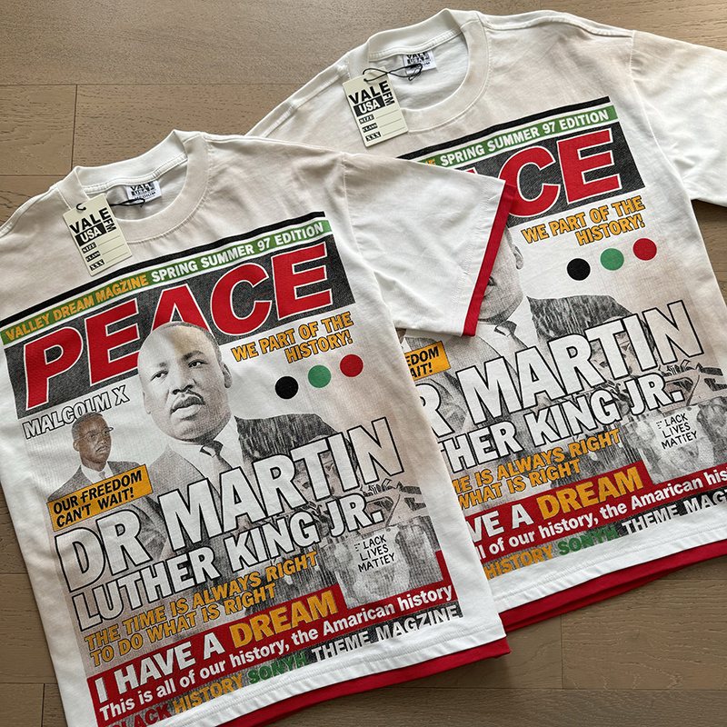 VALE USA Peace Graphic Cream T-Shirt ¡ª context