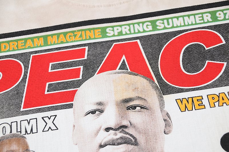 VALE USA Peace Graphic Cream T-Shirt ¡ª detail
