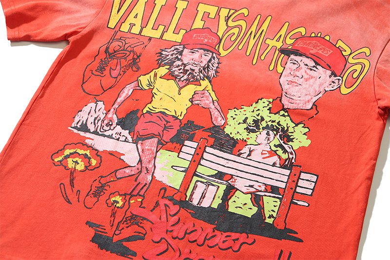 VALE USA Washed Red Graphic T-Shirt ¡ª detail