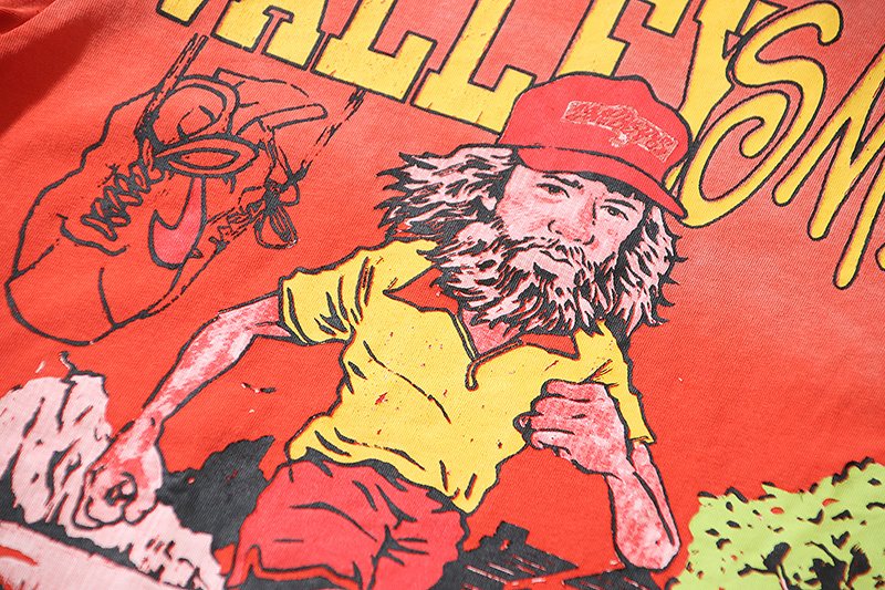 VALE USA Washed Red Graphic T-Shirt ¡ª detail