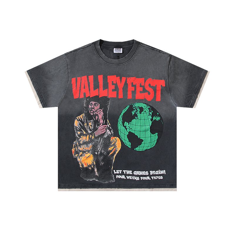VALE USA Fest Graphic Washed Black T-Shirt ¡ª front