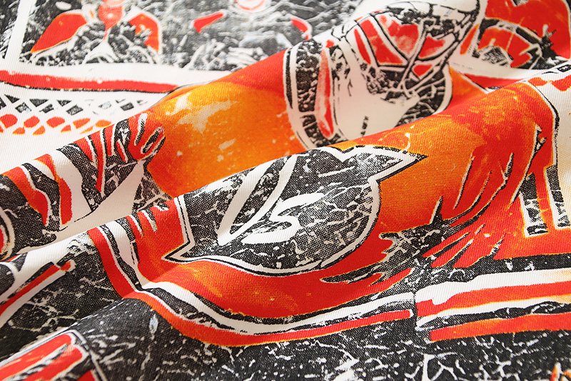 VALE USA Washed Cream Hockey Graphic T-Shirt ¡ª detail