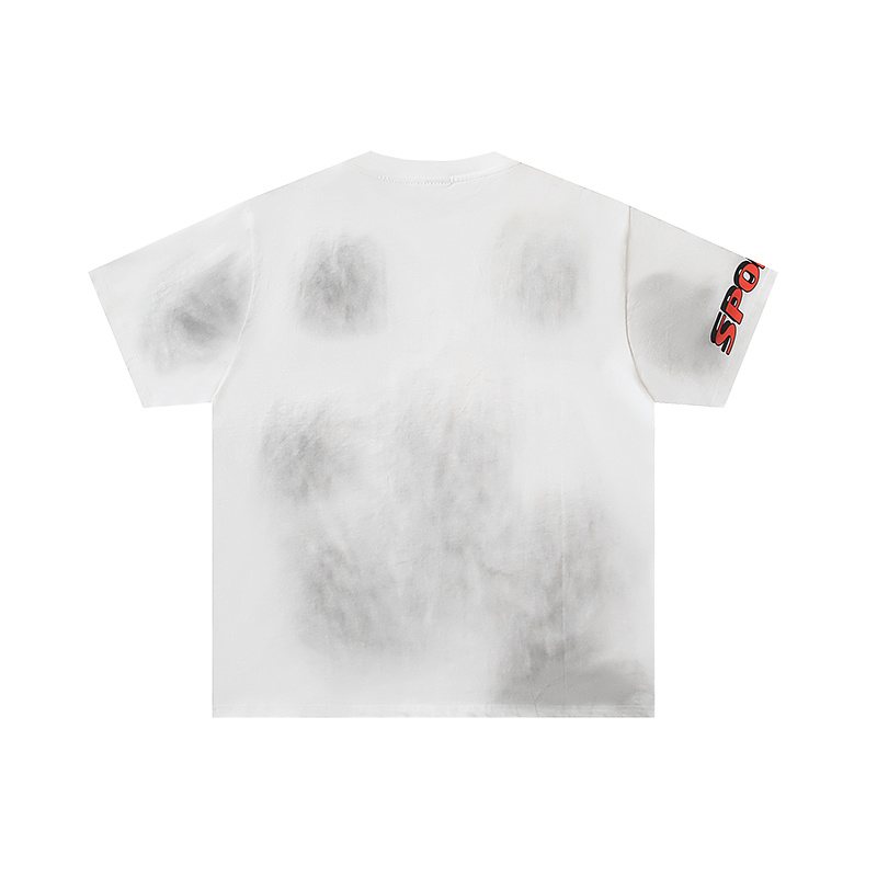 VALE USA Washed White Rhinestone Graphic T-Shirt ¡ª back