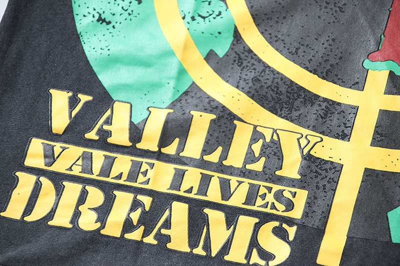 VALE USA Washed Lives Dreams Graphic T-Shirt ¡ª detail