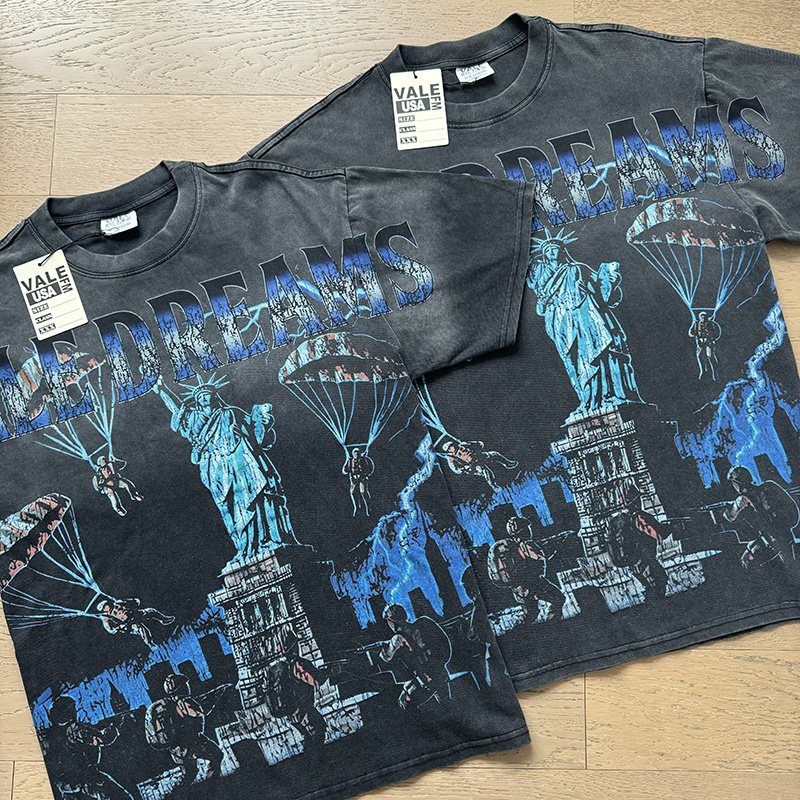 VALE USA Washed Black Graphic T-Shirt ¡ª context