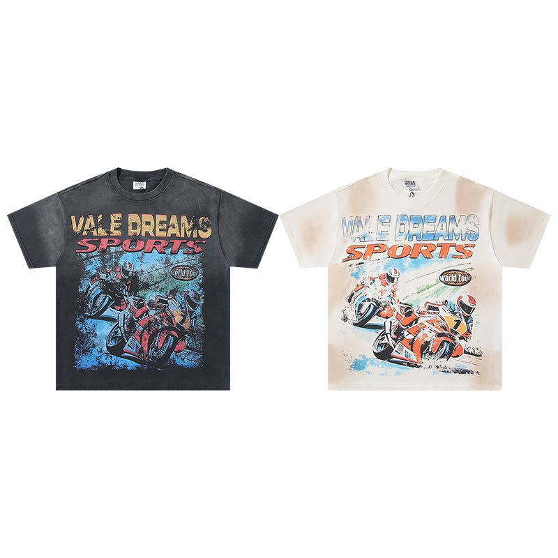VALE USA Motorcycle Graphic Washed T-Shirt ¡ª comparison
