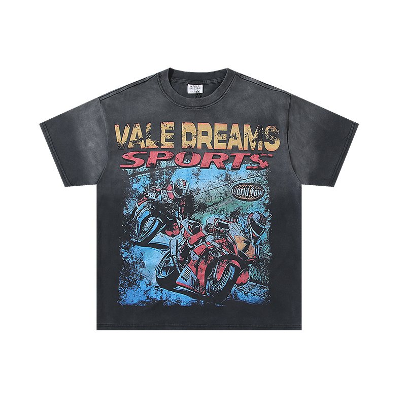 VALE USA Motorcycle Graphic Washed T-Shirt ¡ª hero