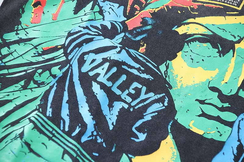 VALE USA Washed Black Rhinestone Graphic T-Shirt ¡ª detail