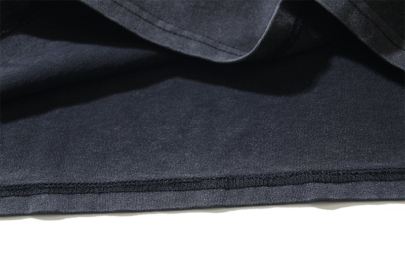 VALE USA Washed Black Front Graphic T-Shirt ¡ª detail