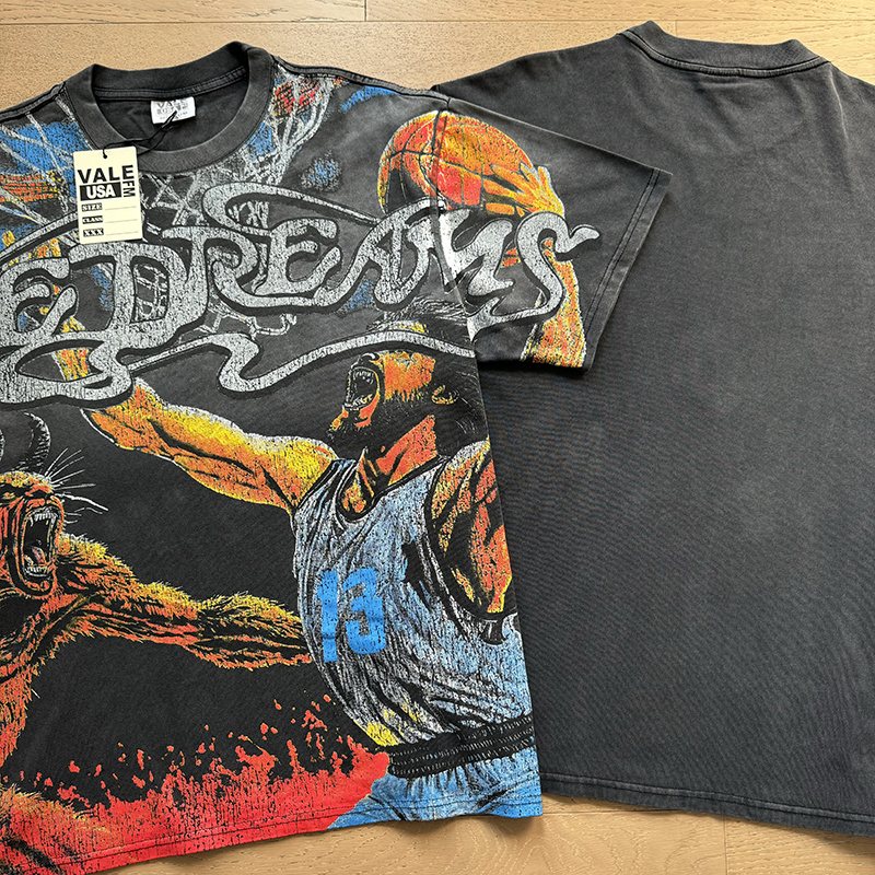 VALE USA Washed Black Graphic T-Shirt ¡ª context